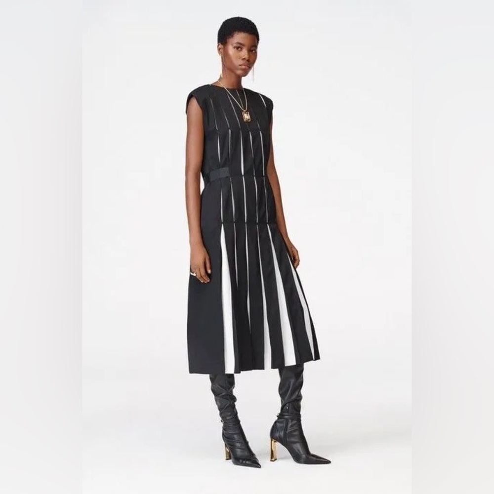 Zara LIMITED EDITION WOOL BLEND BOX PLEAT DRESS. Black. Size XS. New with Tags. - Picture 10 of 17